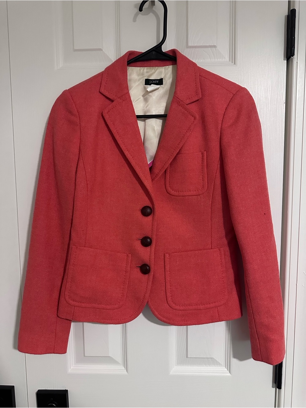 J. Crew Coral Pink Tailored Three-Button Blazer